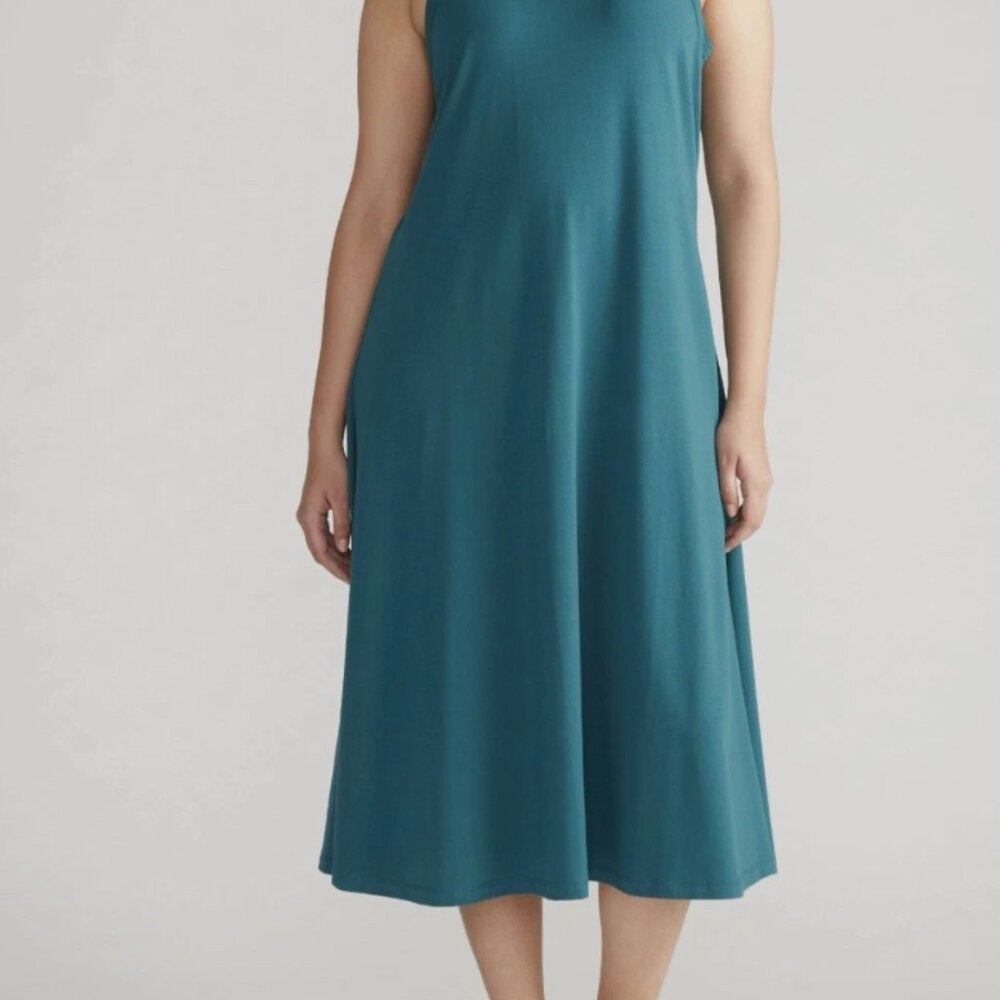Universal Standard, Sardinia Tank Dress, teal/ocean floor, size 2XS/6-8
